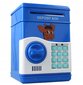 Elektroninis mėlynas bankomatas su pin kodu-taupyklė 13,5x13,5x19cm kaina ir informacija | Originalios taupyklės | pigu.lt