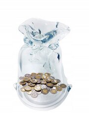 Стеклянный мешок для денег 10х14см цена и информация | Оригинальные копилки | pigu.lt