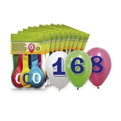 Balionai su skaičiumi 3, įvairių spalvų, 8 vnt. kaina ir informacija | Balionai | pigu.lt