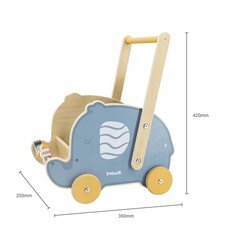 Stūmimo žaislas medinis dramblys Viga Toys PolarB mėlynas цена и информация | Игрушки для малышей | pigu.lt