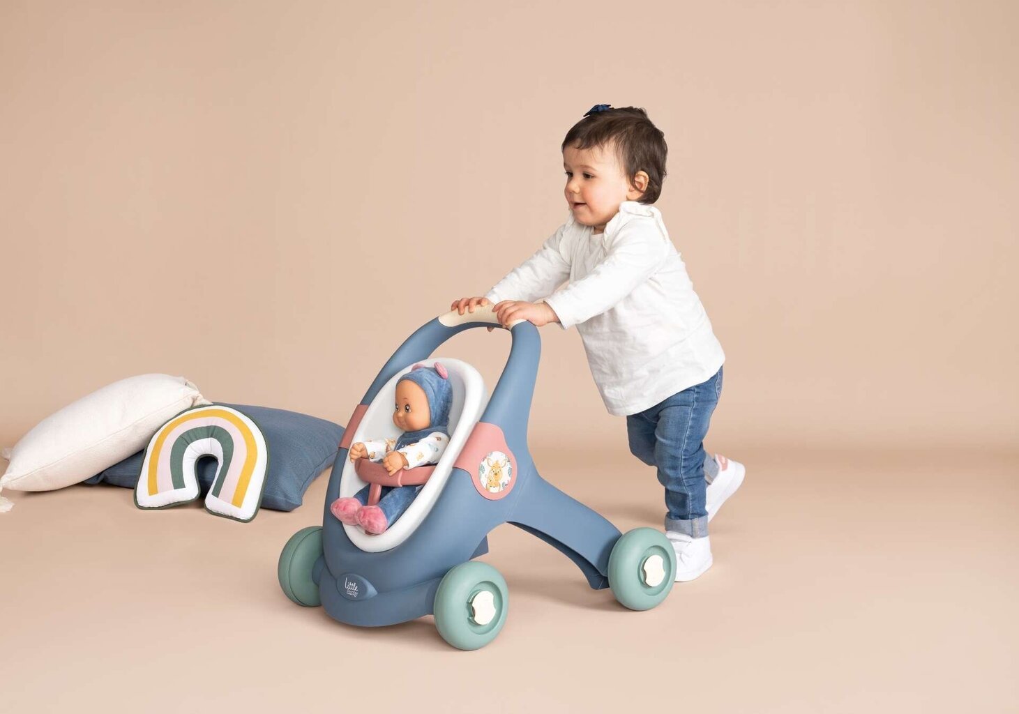 Vaikiškas vežimėlis su lėle Smoby 3in1 kaina ir informacija | Žaislai mergaitėms | pigu.lt