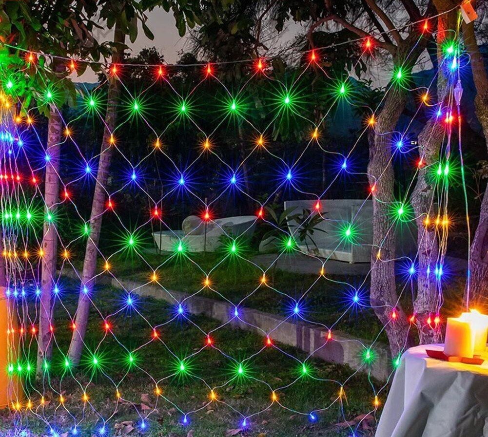 Kalėdinis tinklelis 1,5mx1,5m, 96 LED, LIVMAN YN-401 цена и информация | Girliandos | pigu.lt