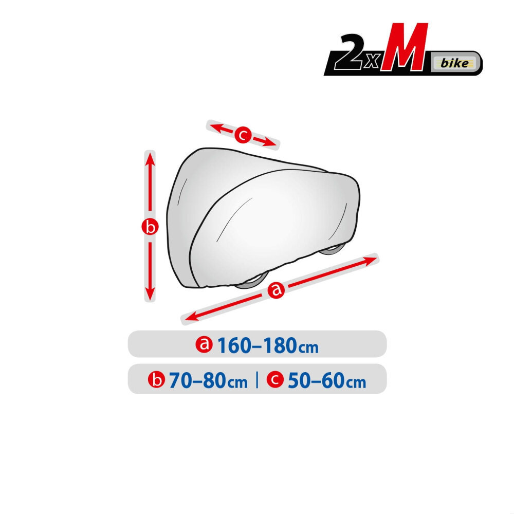Dviejų dviračių uždangalas M Kegel-Blazusiak 5-3883-241-3021, 180x60cm, pilkas kaina ir informacija | Kiti dviračių priedai ir aksesuarai | pigu.lt