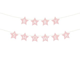 Popierinė virvelė Baby Shower, rožinė, 2,9 m kaina ir informacija | Dekoracijos šventėms | pigu.lt