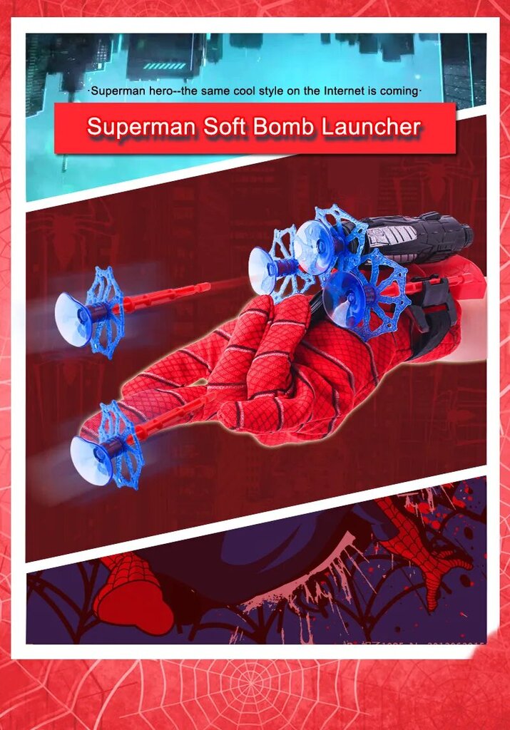 Pirštinė-šaudyklė su šoviniais Žmogus Voras (Spiderman) kaina ir informacija | Žaislai berniukams | pigu.lt