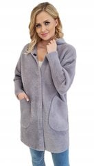 Женское пальто из шерсти альпака, серое цена и информация | Женские пальто | pigu.lt