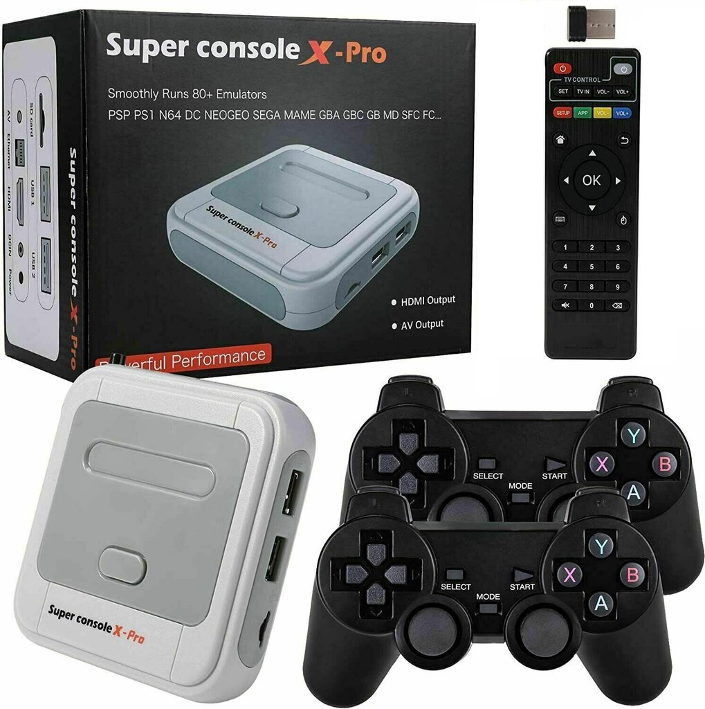 Игровая приставка HappyJoe Super Console X Pro, 64 Гб, 50 000 игр цена |  pigu.lt