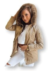 темно-коричневая зимняя лакированная пуховая куртка с капюшоном цена и информация | Женские куртки | pigu.lt