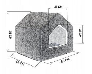 Суперкиссен24 лежанка/домик для собаки, серый цена и информация | Лежаки, домики | pigu.lt