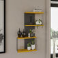 Sieninė lentyna Asir, 65x96x19cm, juoda/geltona цена и информация | Lentynos | pigu.lt