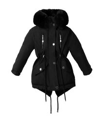 Зимняя куртка для девочки, черная цена и информация | Куртки, пальто для девочек | pigu.lt