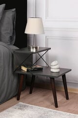 Naktinis staliukas Asir, 50x55x40cm, juodas kaina ir informacija | Spintelės prie lovos | pigu.lt