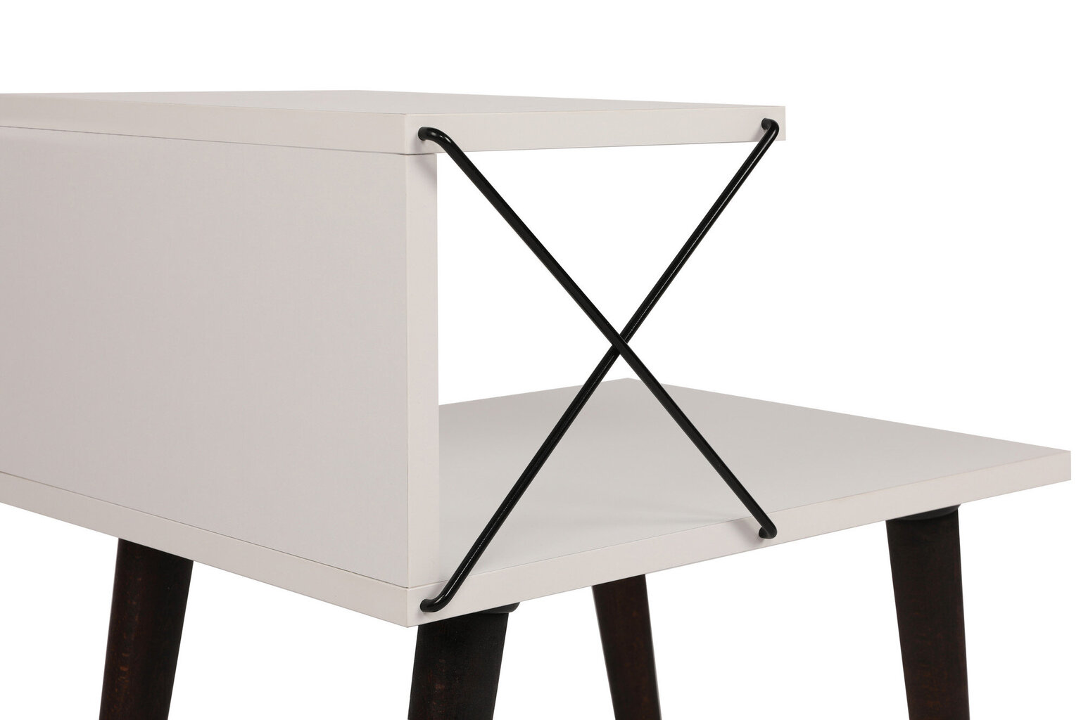 Naktinis staliukas Asir, 50x55x40cm, baltas kaina ir informacija | Spintelės prie lovos | pigu.lt