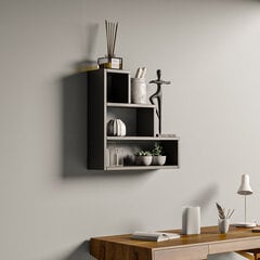 Sieninė lentyna Asir, 62x62x18cm, juoda kaina ir informacija | Lentynos | pigu.lt