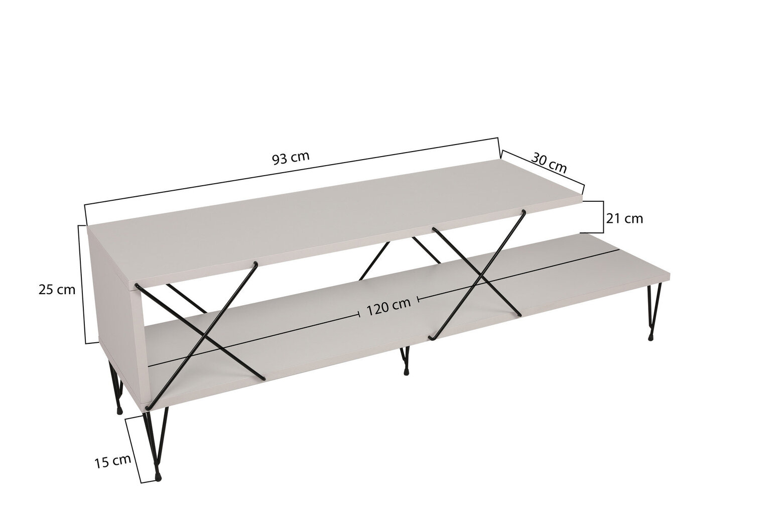 TV stovas Asir, 120x40x30cm, baltas kaina ir informacija | TV staliukai | pigu.lt