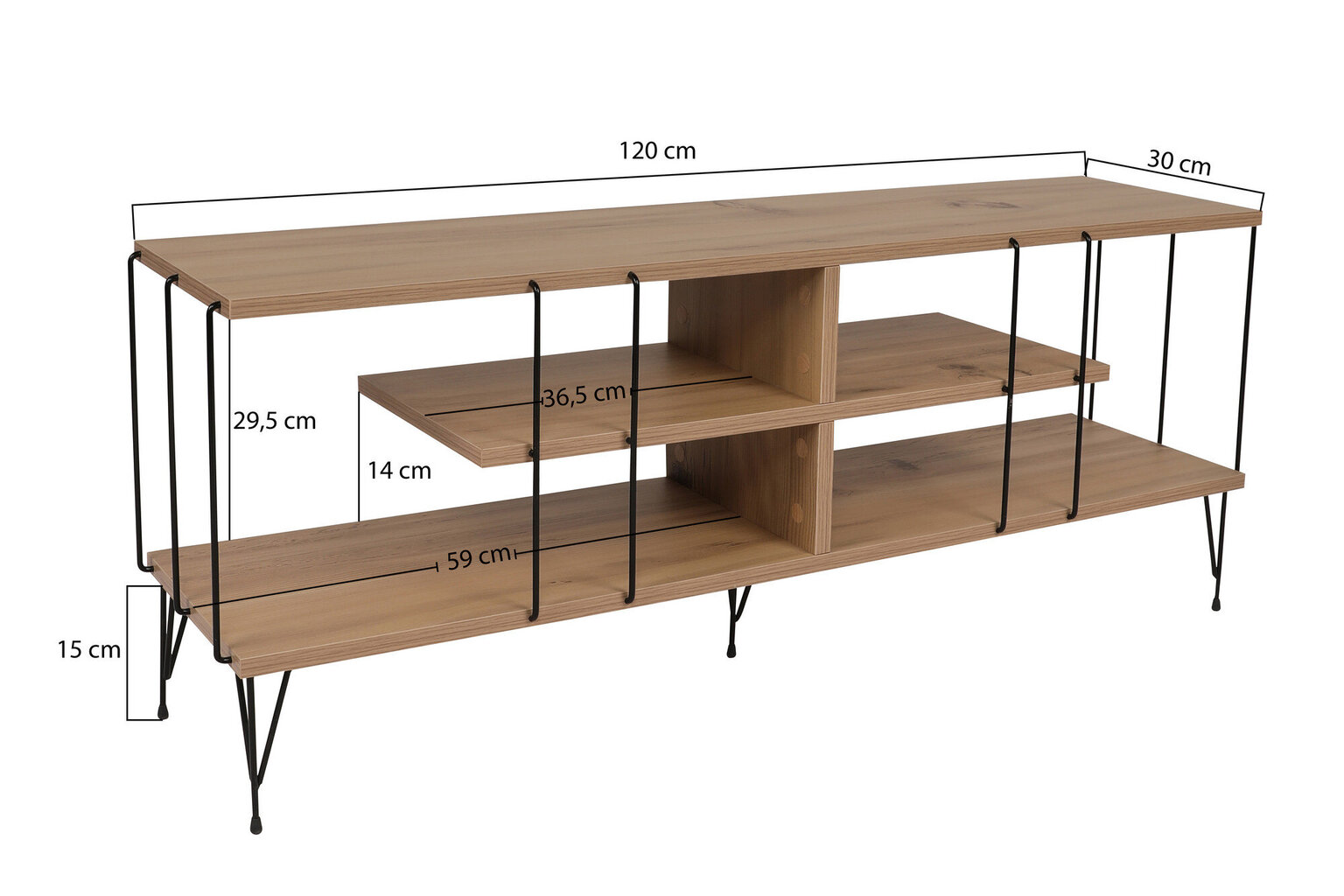 TV stovas Asir, 120x44,5x30cm, smėlio spalvos kaina ir informacija | TV staliukai | pigu.lt