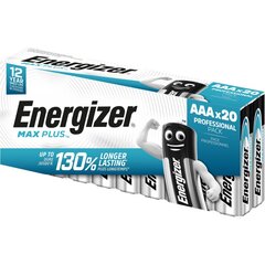Элементы Energizer Max Plus LR03 AAA, 20 шт. цена и информация | Батарейки | pigu.lt