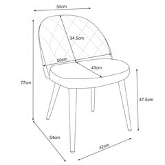 2-ių kėdžių komplektas Akord SJ.077, juodas kaina ir informacija | Virtuvės ir valgomojo kėdės | pigu.lt