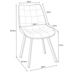 2-ių kėdžių komplektas Akord SJ.22, žalias kaina ir informacija | Virtuvės ir valgomojo kėdės | pigu.lt