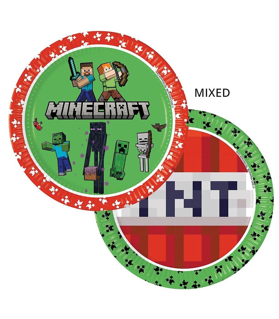 Vienkartinių indų rinkinys Minecraft kaina ir informacija | Vienkartiniai indai šventėms | pigu.lt