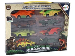 Dinozaurų automobilių rinkinys Lean Toys, 8 vnt kaina ir informacija | Žaislai berniukams | pigu.lt