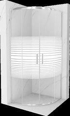 Pusapvalė dušo kabina Mexen Rio, Chrome, pusiau matinė, 90 x 90 cm kaina ir informacija | Dušo kabinos | pigu.lt