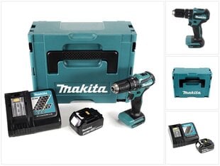 Аккумуляторная ударная дрель Makita DHP 483 RF1J 18В 40Нм Makpac + 1x аккумулятор 3,0 Ач + блок зарядки цена и информация | Шуруповерты, дрели | pigu.lt