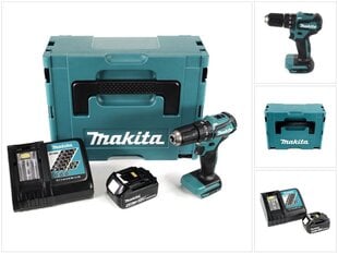 Аккумуляторная ударная дрель Makita DHP 483 RM1J 18В 40Нм Makpac + 1x аккумулятор 4,0 Ач + блок зарядки цена и информация | Шуруповерты, дрели | pigu.lt