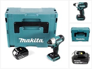 Аккумуляторный ударный гайковерт Makita DTD 155 F1J 18 В 140 Нм 1/4" + 1 аккумулятор 3,0 Ач + Makpac - без зарядного блока цена и информация | Шуруповерты, дрели | pigu.lt