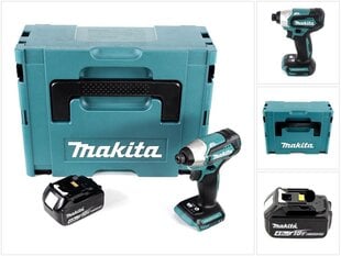 Аккумуляторная ударная отвертка Makita DTD 155 RM1 18 В Makpac + 1х аккумулятор BL1840 B 4,0 Ач — без зарядного блока цена и информация | Шуруповерты, дрели | pigu.lt