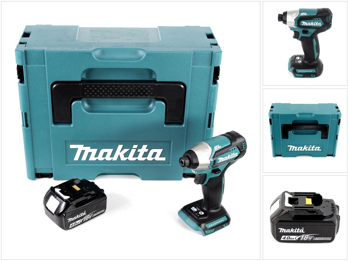 Akumuliatorinis smūginis atsuktuvas Makita DTD 155 RM1 18 V Makpac + 1 x BL1840 B 4,0 Ah baterija - be įkroviklio kaina ir informacija | Suktuvai, gręžtuvai | pigu.lt