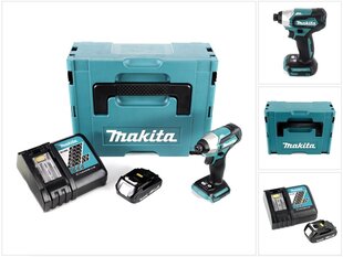 Аккумуляторная ударная отвертка Makita DTD 155 Y1J-D 18 В Makpac + 1х аккумулятор BL1815 1,5 Ач + 1х блок зарядки DC 18 RC цена и информация | Шуруповерты, дрели | pigu.lt