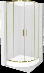Pusapvalė dušo kabina Mexen Rio su padėklu ir sifonu, matinė, Gold, 70 x 70 cm kaina ir informacija | Dušo kabinos | pigu.lt