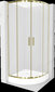 Pusapvalė dušo kabina Mexen Rio su padėklu ir sifonu, matinė, Auksas, 90 x 90 cm kaina ir informacija | Dušo kabinos | pigu.lt