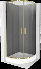 Pusapvalė dušo kabina Mexen Rio su padėklu ir sifonu, Graphite/Gold, 90 x 90 cm kaina ir informacija | Dušo kabinos | pigu.lt