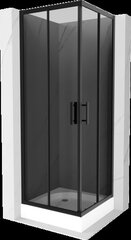 Dušo kabina Mexen Rio su padėklu ir sifonu, Graphite/Black, 70 x 70 cm kaina ir informacija | Dušo kabinos | pigu.lt