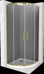 Pusapvalė dušo kabina Mexen Rio F su padėklu ir sifonu, Graphite/Gold+White/Gold, 90 x 90 cm kaina ir informacija | Dušo kabinos | pigu.lt