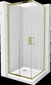 Dušo kabina Mexen Rio F su padėklu ir sifonu, Gold+White/Gold, 70 x 70 cm цена и информация | Dušo kabinos | pigu.lt