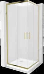 Dušo kabina Mexen Rio F su padėklu ir sifonu, matinė, Gold+White/Gold, 80 x 80 cm цена и информация | Душевые кабины | pigu.lt