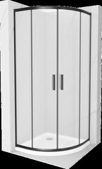 Pusapvalė dušo kabina Mexen Rio F su padėklu ir sifonu, matinė, Black+White/Black, 80 x 80 cm kaina ir informacija | Dušo kabinos | pigu.lt
