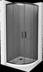 Pusapvalė dušo kabina Mexen Rio F su padėklu ir sifonu, Graphite/Black+White/Black, 90 x 90 cm kaina ir informacija | Dušo kabinos | pigu.lt