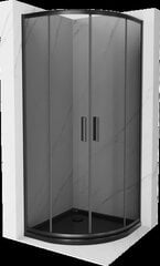 Pusapvalė dušo kabina Mexen Rio F su padėklu ir sifonu, Grafitas/Juoda, 90 x 90 cm kaina ir informacija | Dušo kabinos | pigu.lt