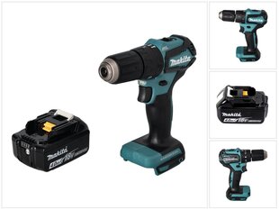 Аккумуляторная ударная дрель Makita DHP 483 M1 18 В 40 Нм + 1х аккумулятор 4,0 Ач - без устройства для зарядки цена и информация | Шуруповерты, дрели | pigu.lt