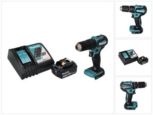 Аккумуляторная ударная дрель Makita DHP 483 RG1 18 В 40 Нм + 1х аккумулятор 6,0 Ач + устройство для зарядки цена и информация | Шуруповерты, дрели | pigu.lt