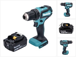 Аккумуляторная дрель-шуруповерт Makita DDF 485 M1 18 В 50 Нм + 1х аккумулятор 4,0 Ач + блок для зарядки цена и информация | Шуруповерты, дрели | pigu.lt