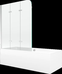 Vonia Mexen Cube su apdaila ir stiklo sienele, 170x80 cm + 120 cm, white+III/fold/chrome kaina ir informacija | Vonios | pigu.lt