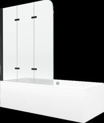 Vonia Mexen Cube su apdaila ir stiklo sienele, 170x80 cm + 120 cm, Balta+III/Lankstomas/Juoda kaina ir informacija | Vonios | pigu.lt