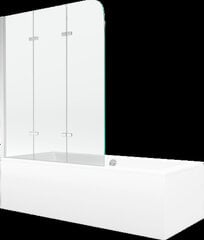 Vonia Mexen Cube su apdaila ir stiklo sienele, 180x80 cm + 120 cm, white+III/fold/chrome kaina ir informacija | Vonios | pigu.lt