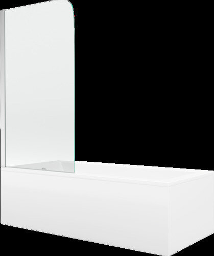 Vonia Mexen Cubik su apdaila ir stiklo sienele, 150x70 cm + 80 cm, white+I/swing/chrome цена и информация | Vonios | pigu.lt