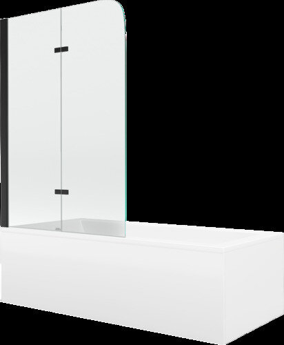 Vonia Mexen Cubik su apdaila ir stiklo sienele, 150x70 cm + 80 cm, balta+II/juoda kaina ir informacija | Vonios | pigu.lt